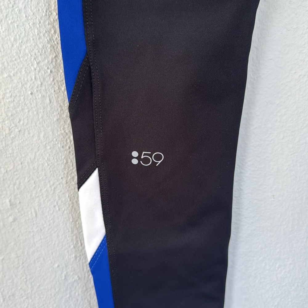 Splits59 black and blue full length stripe athletic workout leggings size small - Picture 8 of 9